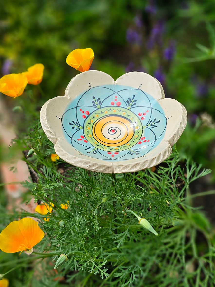 große Keramikblume - Insektentränke 2 – Bild 3