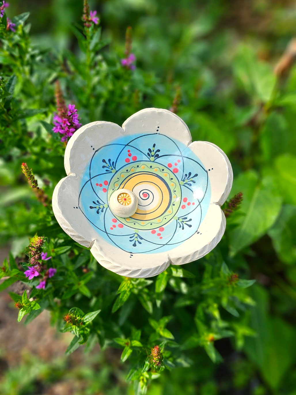 große Keramikblume - Insektentränke 2