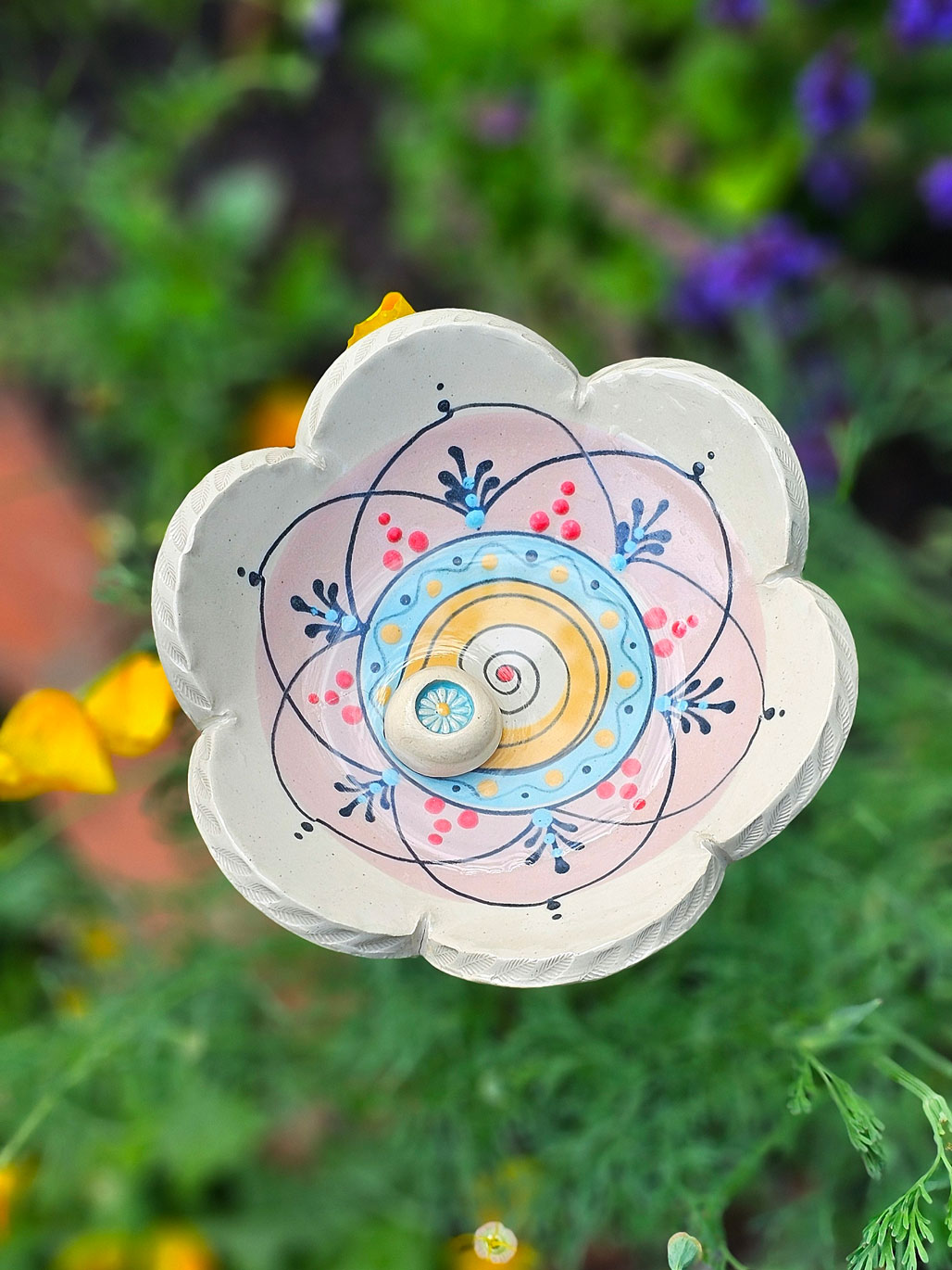 große Keramikblume - Insektentränke 3