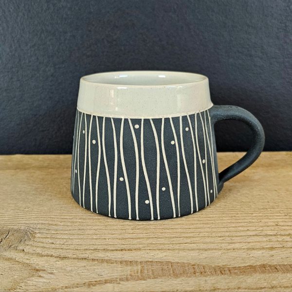 Tasse - Sgraffito Schieferschwarz